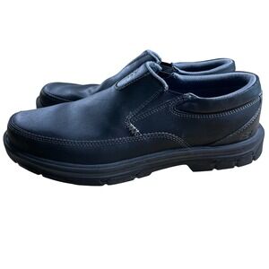 Skechers  Slip On Loafers Mens Size 10.5 Relaxed Fit Memory Foam Leather Black